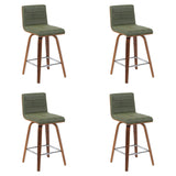 Vienna - Modern Counter Height Swivel Bar Stool - Walnut Finished Wood Frame