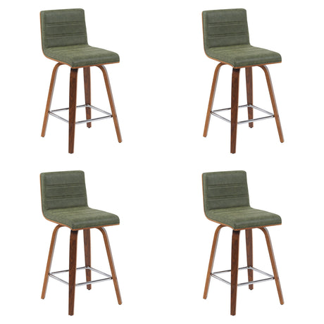 Vienna - Modern Counter Height Swivel Bar Stool - Walnut Finished Wood Frame