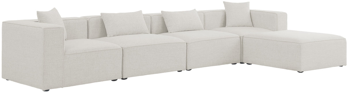 Cube - Linen 5 Piece Modular Sectional With Chaise