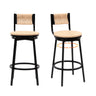 Bar Stools Swivel Counter Chairs With Metal Frame Hand Woven Paper Rope Dining Barstools For Kitchen Counter (Set of 2)