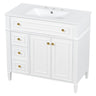 Bathroom Vanity With Sink, 3 Drawers & 2 Doors