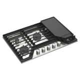 30-inch Gas Cooktop with 2-in-1 Hinged Grate to Griddle - (WCGK7530PS)