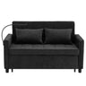 Loveseat Sofa Bed Sleeper With Reversible Backrest, Side Pockets, USB Ports, Phone Holder