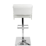 Eclair - Barstool - Chrome, White Faux Leather, Clear Acrylic