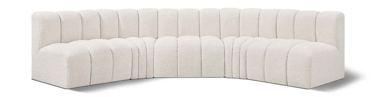 Arc - Boucle Fabric 5 Piece U-Shaped Modular Sofa