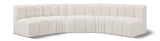 Arc - Boucle Fabric 5 Piece U-Shaped Modular Sofa