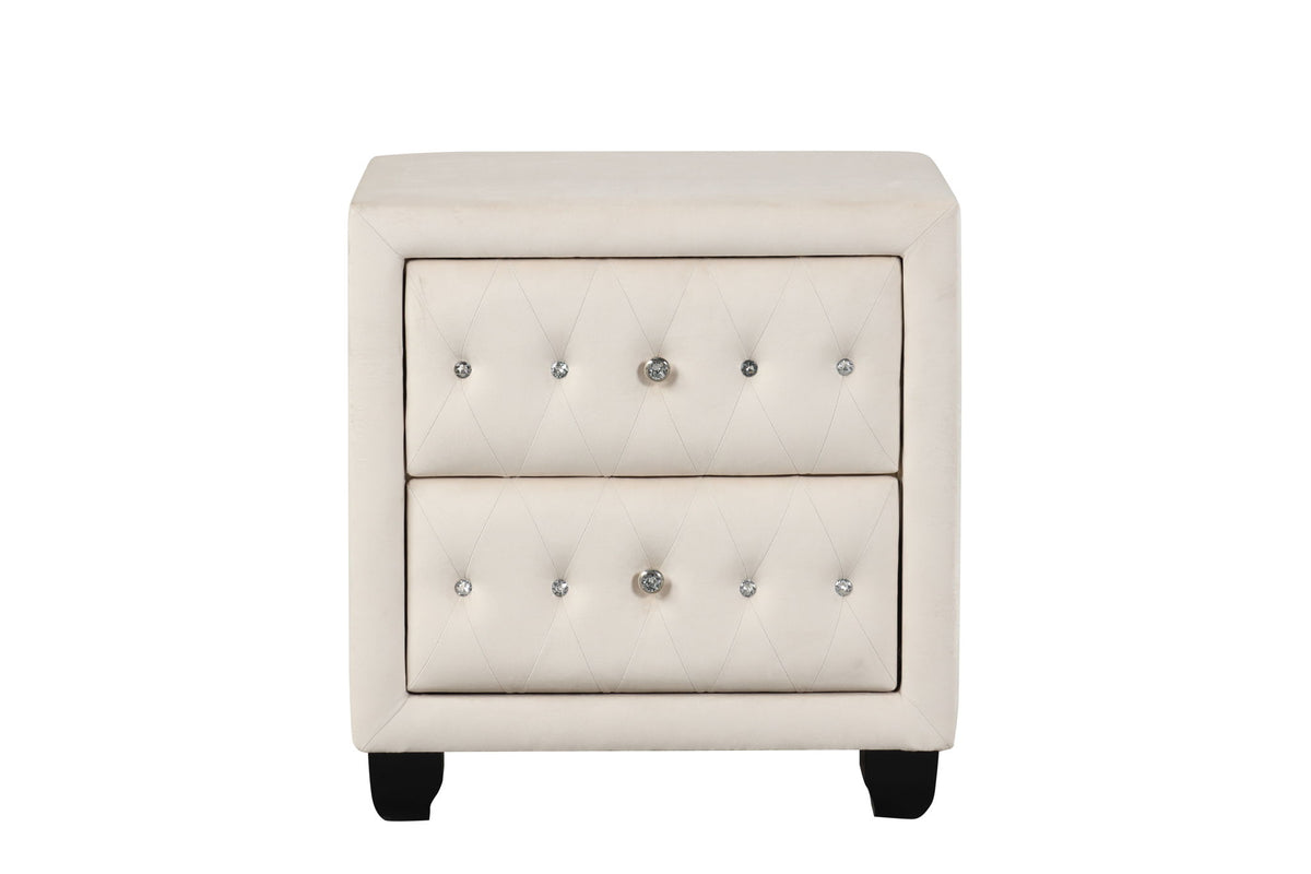 Sophia - 2 Drawer Upholstered Nightstand