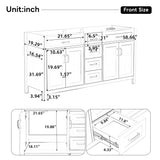 Bathroom Vanity Cabinet Only, Soft Close Doors & Drawers, 4 Drawers & 2 Double Door Cabinets - White