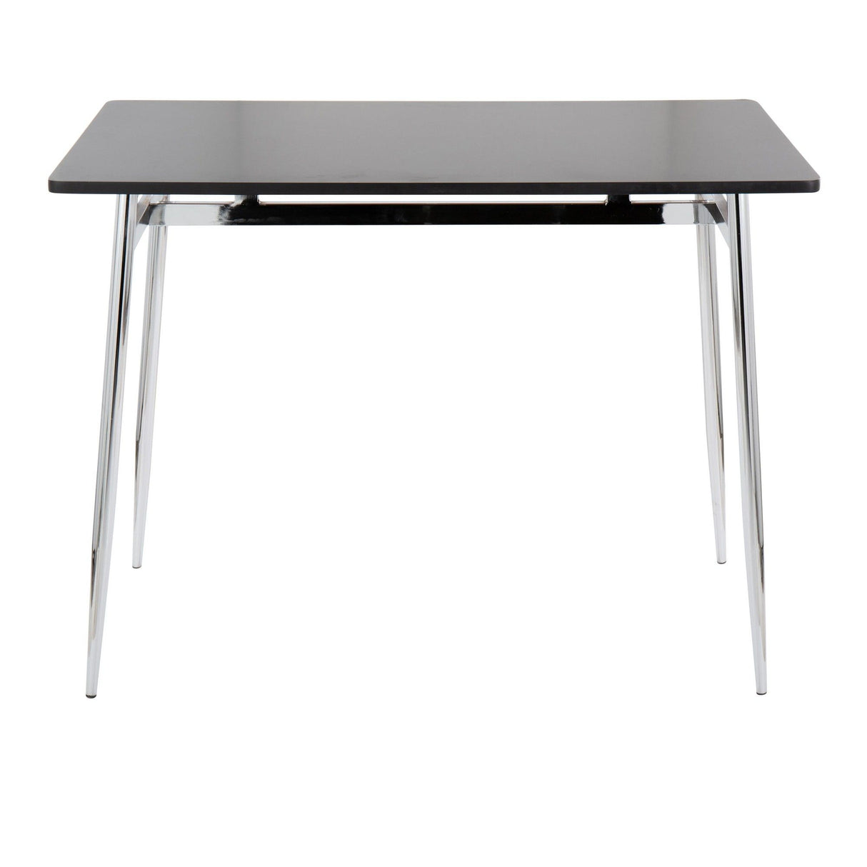 Marcel - Contemporary Counter Table - Chrome Metal And Black Wood
