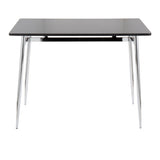 Marcel - Contemporary Counter Table - Chrome Metal And Black Wood