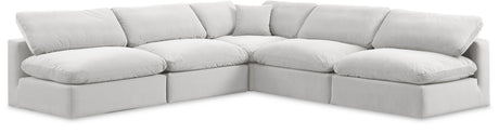 Comfy - 5 Piece Velvet Modular Corner Armless Sectional