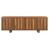 Farmhouse TV Stand, Storage Media Console With Adjustable Shelves & 3 Cable Holes