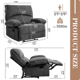 Oversized Manual Recliner Chair Sofa For Living Room