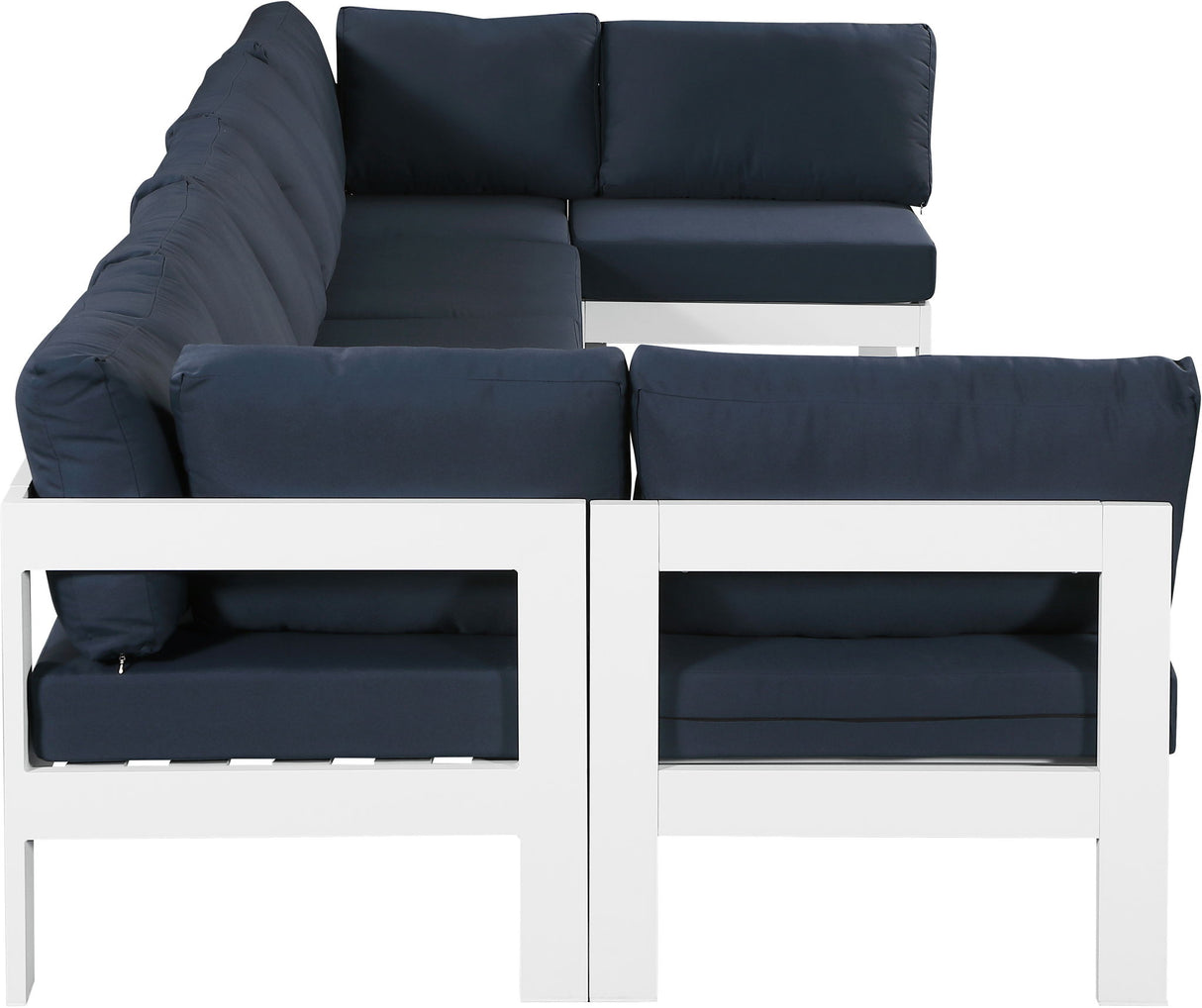 Nizuc - Outdoor Patio 7 Piece Modular Sectional With White Frame