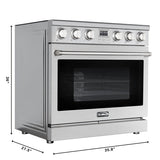 36 in. Professional Electric Range with 16600W of Power, 240V in Stainless-Steel (KM-EPR-36AP-SS)