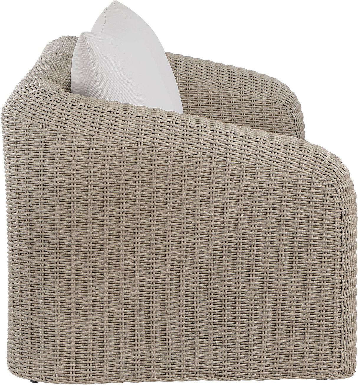 Seacrest - Olefin Water Resistant Fabric And Wicker 2 Piece Outdoor Patio Modular Loveseat