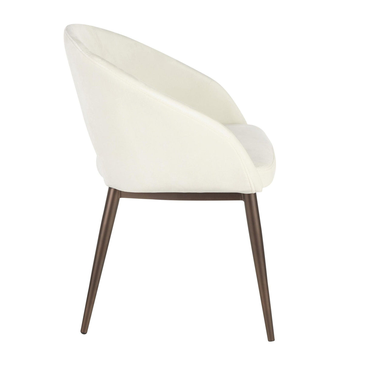 Renee - Contemporary Chair - Copper Metal Legs With Cream Velvet