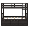 Bunk Bed With Trundle And Drawers, Arched Headboard And Footboard