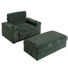 Oversized Chaise Lounge Indoor Rabbit Fur Sofa Bed With Storage Ottoman And Armrests Cup Holders With Deep Seat