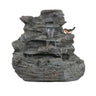 Concrete Rock Waterfall Fountain With LED Lights, Outdoor Garden Decor