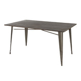 Oregon - 59" Industrial - Farmhouse Dining Table - Antique And Espresso