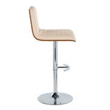 Vasari - Adjustable Barstool (Set of 2) - Cream Faux Leather