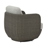Amira - Outdoor Woven Rattan 360-Swivel Lounge Chair With Aluminum Frame And Mist Gray Cushions - Light Gray / Deep Bronze