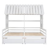House Platform Beds With 2 Drawers, Side By Side Design