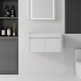 36" Floating Bathroom Vanity Cabinet, With Soft Close Double Doors, Wall Mounted, Cabinet Only - White