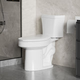Gloss 2 Piece Toilet With 1.28 Gpf Tornado Flush, Rimless Bowl, Soft Closing Seat - Gloss White