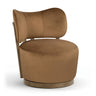 Elara - Velvet Upholstered Swivel Accent Chair - Stained Brown