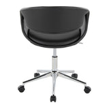 Curvo - Upholstered 5-Star Task Chair - Chrome Metal Base