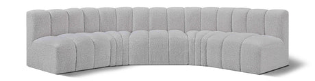 Arc - Boucle Fabric 5 Piece U-Shaped Modular Sofa