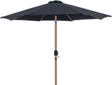 Fiji - Aluminum Patio Umbrella With Round Black And Teak Base