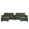Modern Sectional Sofa U-Shaped With Movable Ottomans, tooth Speakers, LED Lights And Modular Storage