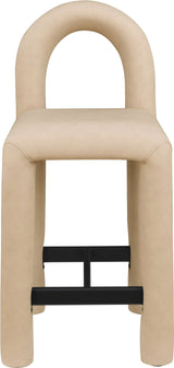 Amari - Vegan Leather and Boucle Fabric Stool