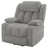 Beca - Upholstered Power Lift Recliner With Cupholders And USB Charging