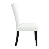 Hussein - Side Chair Set of 2) - White Synthetic Leather & Black