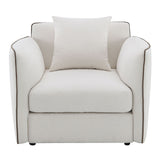 Yolanda - Chair With Pillow - Beige Chenille
