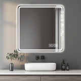 LED Bathroom Mirror, Anti Explosion Glass, Rust Resistant, Anti Fog, Tri Color