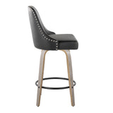 Marcel - Studded-Transitional Fixed-Height Swivel Counter Stool (Set of 2)