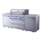 Mont Alpi Original Series 8 Ft Propane Outdoor Kitchen Island w/ Side Burner- MAi805