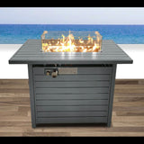 Propane Fire Pit Table With Lid - Gray