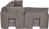 Hammond - Velvet Performance Fabric Upholstered 5 Piece L-Shaped Sectional