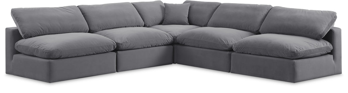 Comfy - 5 Piece Velvet Modular Corner Armless Sectional