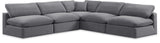 Comfy - 5 Piece Velvet Modular Corner Armless Sectional