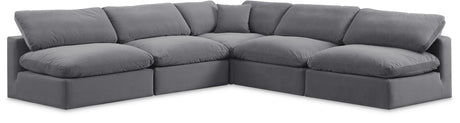 Comfy - 5 Piece Velvet Modular Corner Armless Sectional