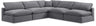 Comfy - 5 Piece Velvet Modular Corner Armless Sectional