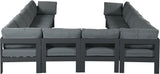 Nizuc - Outdoor Patio 12 Piece Modular Sectional With Gray Frame
