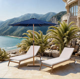 Fiji - Aluminum Patio Umbrella With Square Teak Base